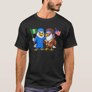 Camiseta Nigéria Bandeira EUA Nigéria Herança Americana Nig