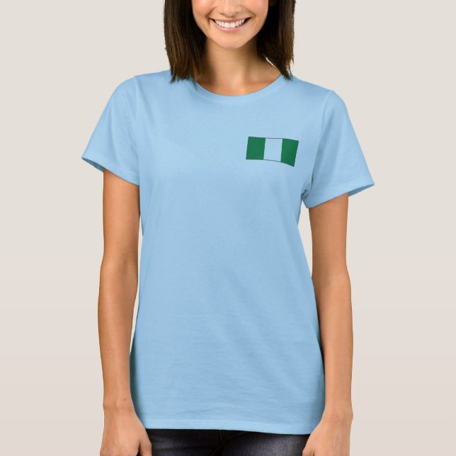 Camiseta Nigeria Bandeira + Mapa (Frente)