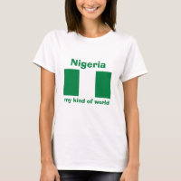 Camiseta Nigeria Bandeira + Mapa + Texto