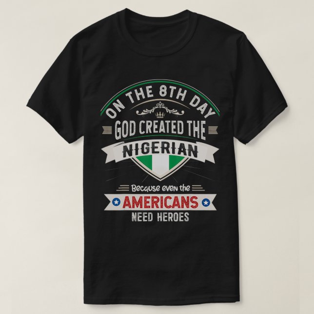 Camiseta Nigéria Flag Souvenirs para Nigerianos Men & Women (Frente do Design)