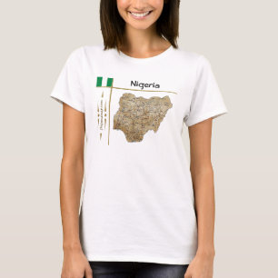 Camiseta Nigeria Mapa + Bandeira + Título