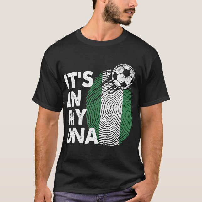 Camiseta Nigéria No Meu DNA, Equipe de Bandeira Nigeriana N (Frente)