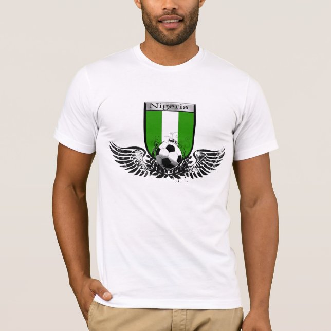 Camiseta Nigéria voou o protetor do emblema do futebol do (Frente)