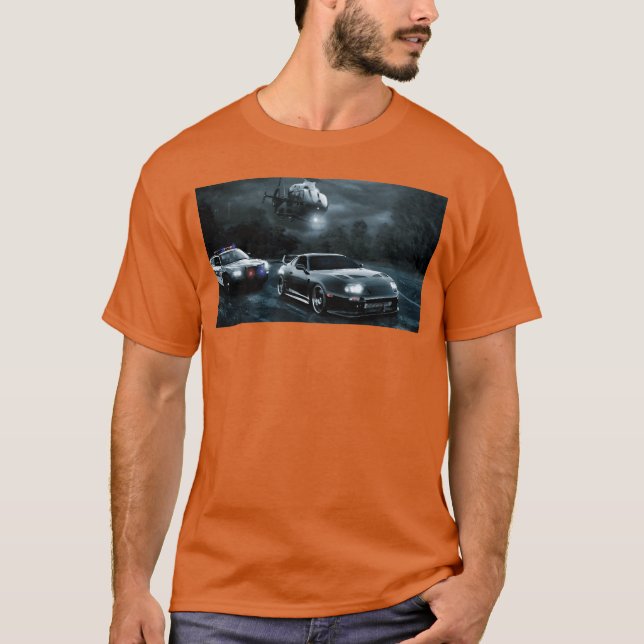 Camiseta Night Chase with Speeding Sports Car gift (Frente)