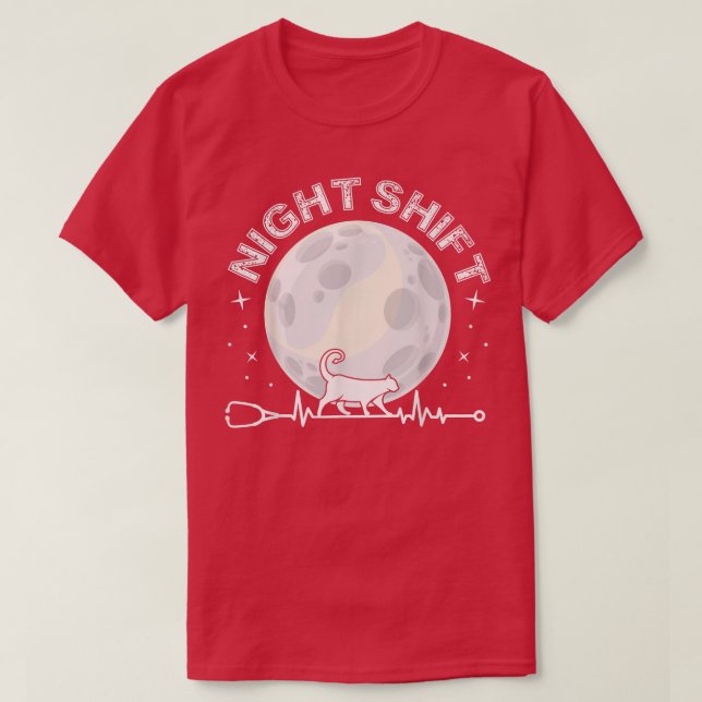 Camiseta Night Shift Different Breed Stethoscope Funny Nurs (Frente do Design)