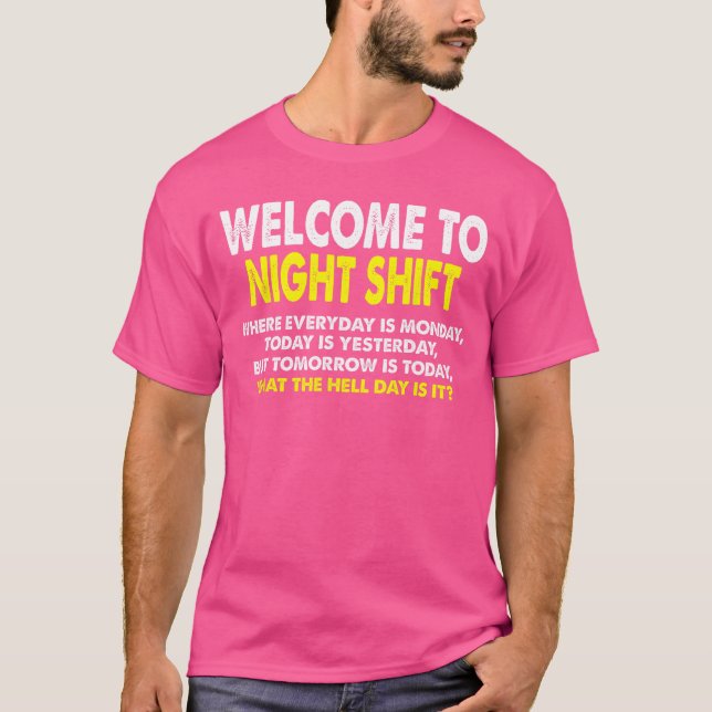 Camiseta Night Shift Workers Funny Midnight Shift retro gif (Frente)