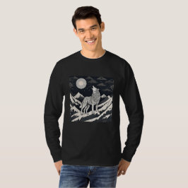 Camiseta Night Wolf Howl - Moonlight & Forest Aestético