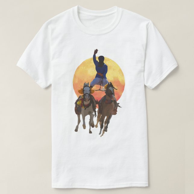 Camiseta Nihang Singh em Cavalos C (Frente do Design)