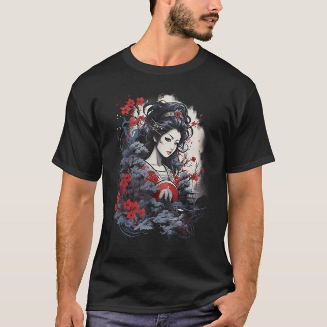 Camiseta Nihonga Japão Tradicional Art Japonês Roupas Datas (Frente)