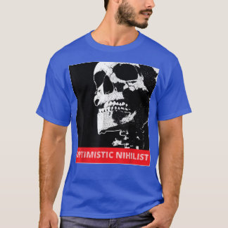 Camiseta Niilista Otimista - Vintage Skull Skeleton T-Shi