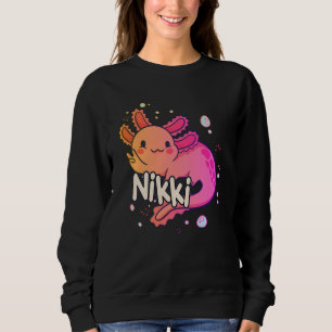 Camiseta NIKKI - Belo nome de menina com adorável AXOLOTL