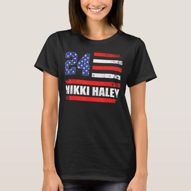 Camiseta Nikki Haley 2024 American Flag USA Flag 1 (Frente)