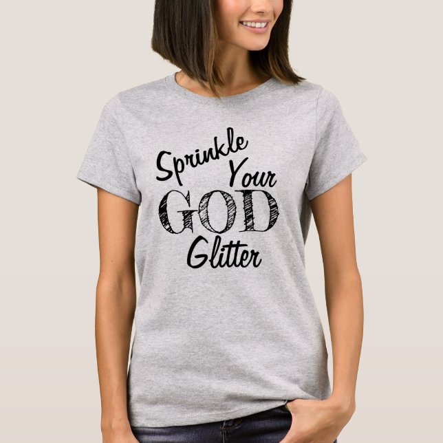 Camiseta "Nikki" Sprinkle Seu Deus Glitter Original NEGRO (Frente)