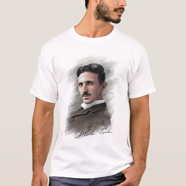 Camiseta Nikola Tesla Portrait Art (Frente)