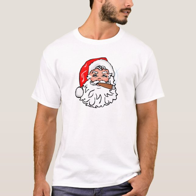 Camiseta Nikolaus papai noel cigarro Papai Noel cigar (Frente)