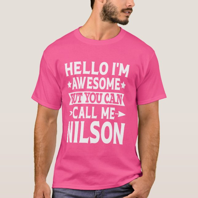 Camiseta Nilson Surname Me Chame De Último Nome Da Equipe D (Frente)