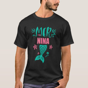 Camiseta Nina Do Aniversário Festa Familiar De Sereias Que