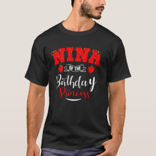 Camiseta Nina do Tema da Princesa de Morango de Aniversário
