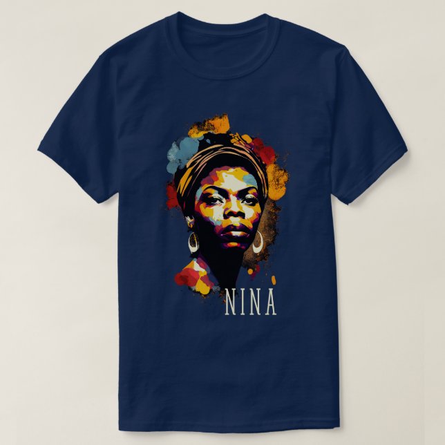 Camiseta Nina Simone Splash (Frente do Design)