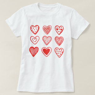 Camiseta Nine Hearts Dia de os namorados Whimsical
