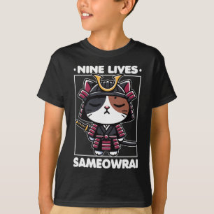 Camiseta Nine Lives Sameowrai Cat Pun