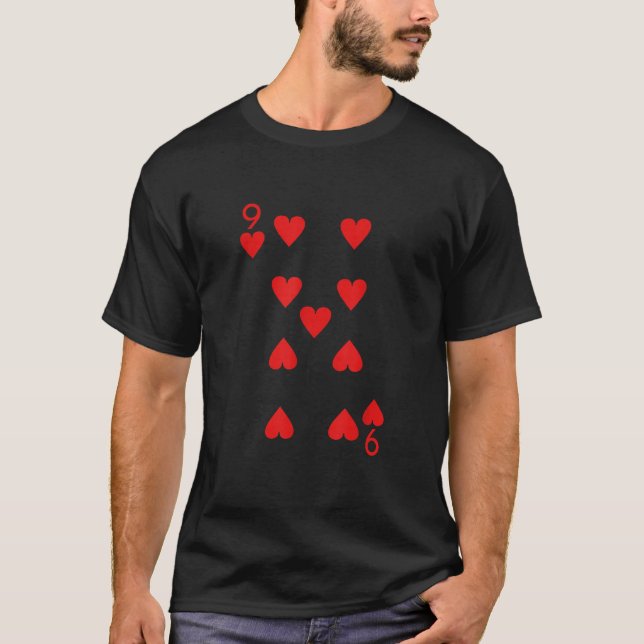 Camiseta Nine Of Hearts Deck Of Cards Group Costume Hallowe (Frente)