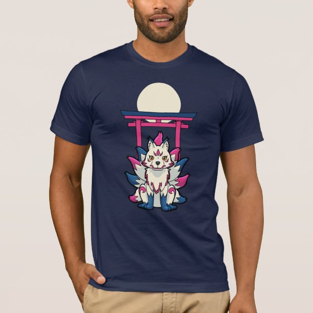 Camiseta Nine-Tailed Kitsune Fox- Fun Yokai (Frente)