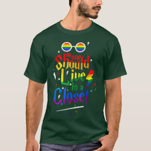 Camiseta Ninguém Deveria Viver Em Um Orgulho gay LGBT De Ar