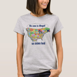 Camiseta Ninguém é Ilegal em Terra Roubada -