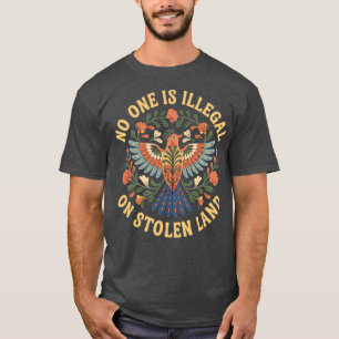 Camiseta Ninguém é Ilegal em Terra Roubada Nativos American