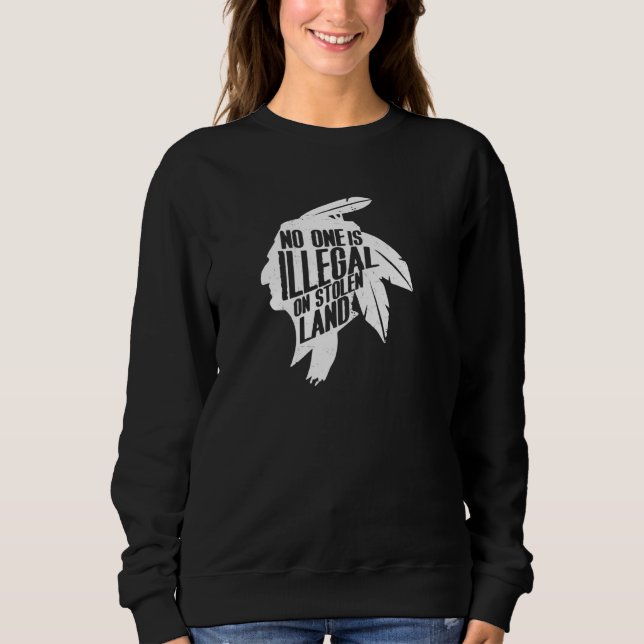 Camiseta Ninguém É Ilegal No Imigrante De Indígenas Roubado (Frente)