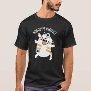 Camiseta Ninguém é Puro Funny Cat Pun Dark BG