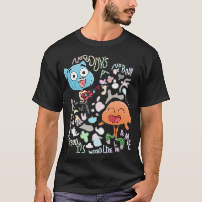 Camiseta Ninguém é um Ninguém Gumball e Darwin (Frente)