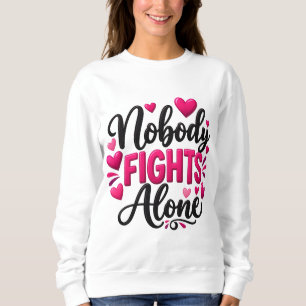 Camiseta Ninguém Luta Contra o Cancro da Mama Sozinho