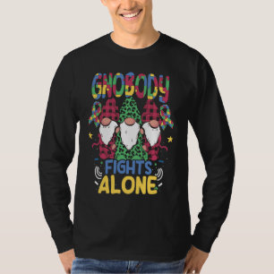 Camiseta Ninguém Luta Sozinho Apoio ao Gnome Autista Autism
