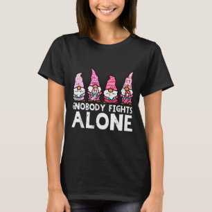 Camiseta Ninguém luta sozinho gnomos divertidos câncer de m