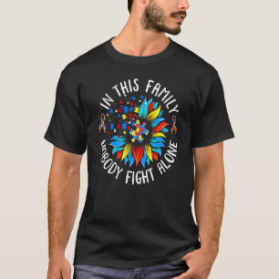 Camiseta Ninguém Luta Sozinho Sunflower Ribbon Puzzle Autis