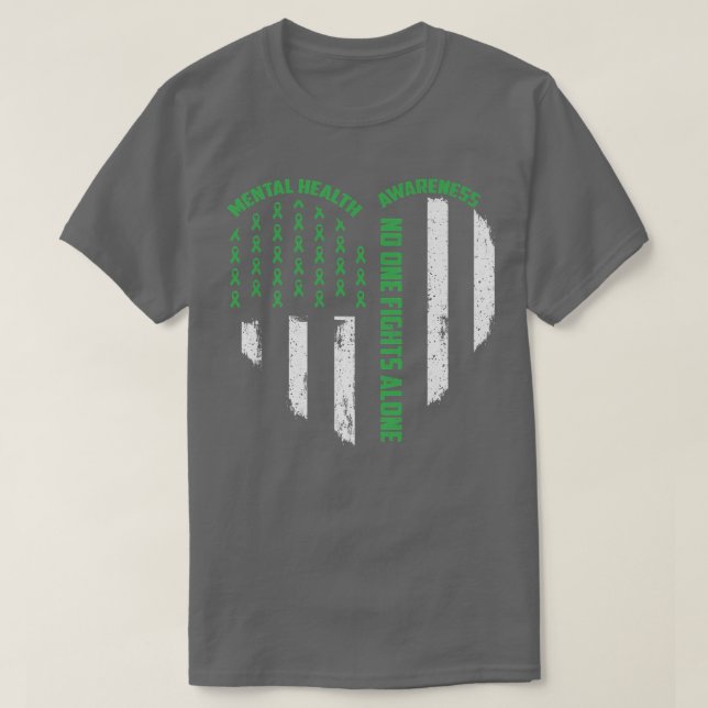 Camiseta Ninguém Luta Usa Bandeira Coração Sozinha Saúde Me (Frente do Design)