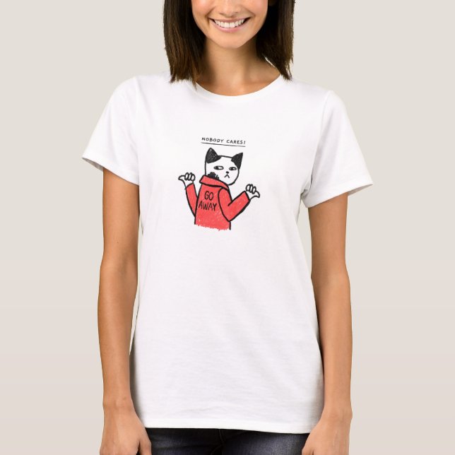 Camiseta Ninguém se importa! Afastem-se de Cats Meme (Frente)