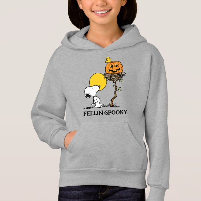 Camiseta Ninho de Snoopy & Woodstock com Jack O' Lanterna (Frente)