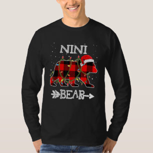 Camiseta Nini Bear, Red Buffalo Xadrez Mãe Urso Pajama