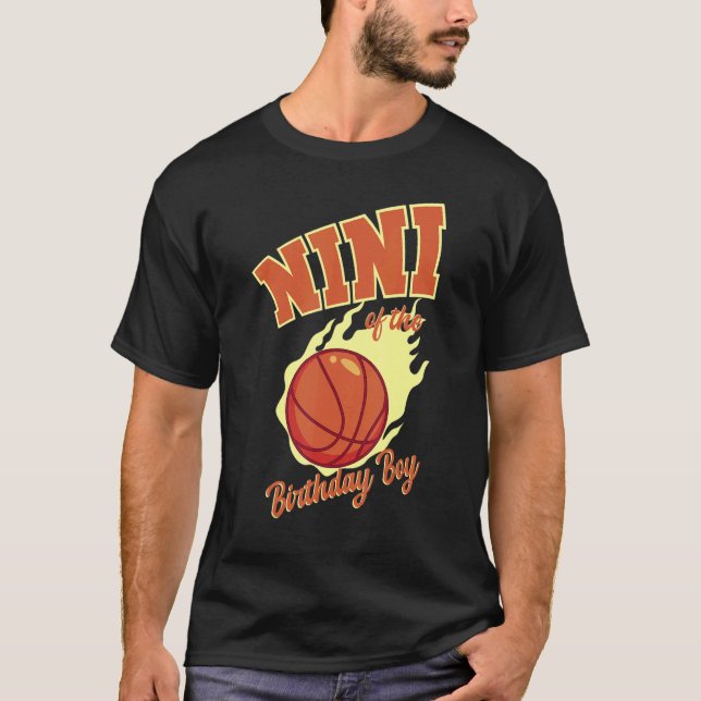 Camiseta Nini Do Aniversário Da Família Birthday Boy Basbol (Frente)