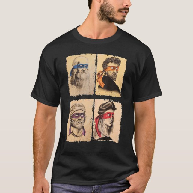 Camiseta Ninja Artists Poster Style Pop (Frente)