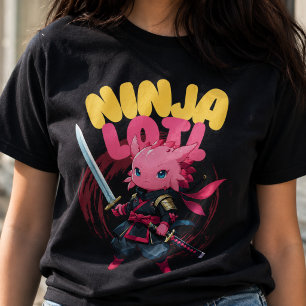 Camiseta Ninja Axolote Kawaii - Animal Aquático Fofo
