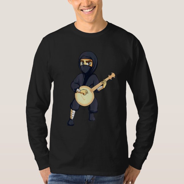 Camiseta Ninja Banjo Musical Instruments Men Women Kids (Frente)