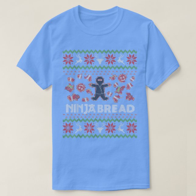 Camiseta Ninja Bread Gingerbre, doce de Natal (Frente do Design)