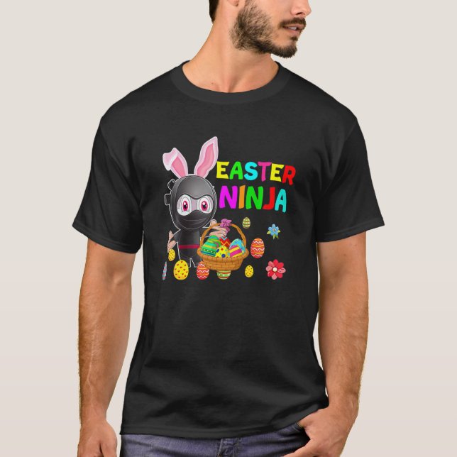 Camiseta Ninja Bunny Rabbit Egg Cute Easter Day Boys Kids T (Frente)