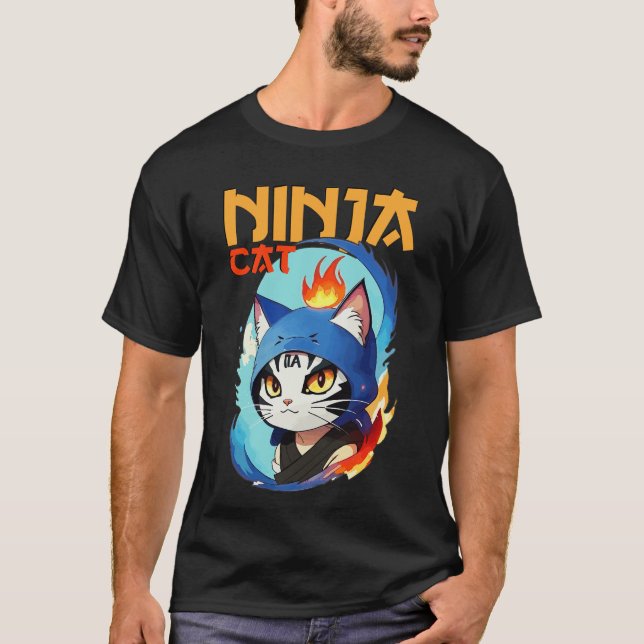 Camiseta Ninja Cat Hero Poster (Frente)