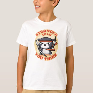 Camiseta Ninja Cat   Mais Forte Do Que Acha
