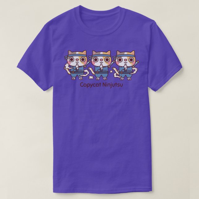 Camiseta Ninja Cats cat Ninjutsu Engraçado (Frente do Design)